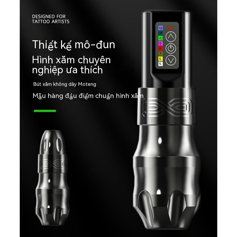 XNET EXO Máy xăm không dây chuyên nghiệp xnet exo pen rotaty động cơ không lõi mạnh mẽ với màn hình led kỹ thuật số cho nghệ sĩ xăm hình