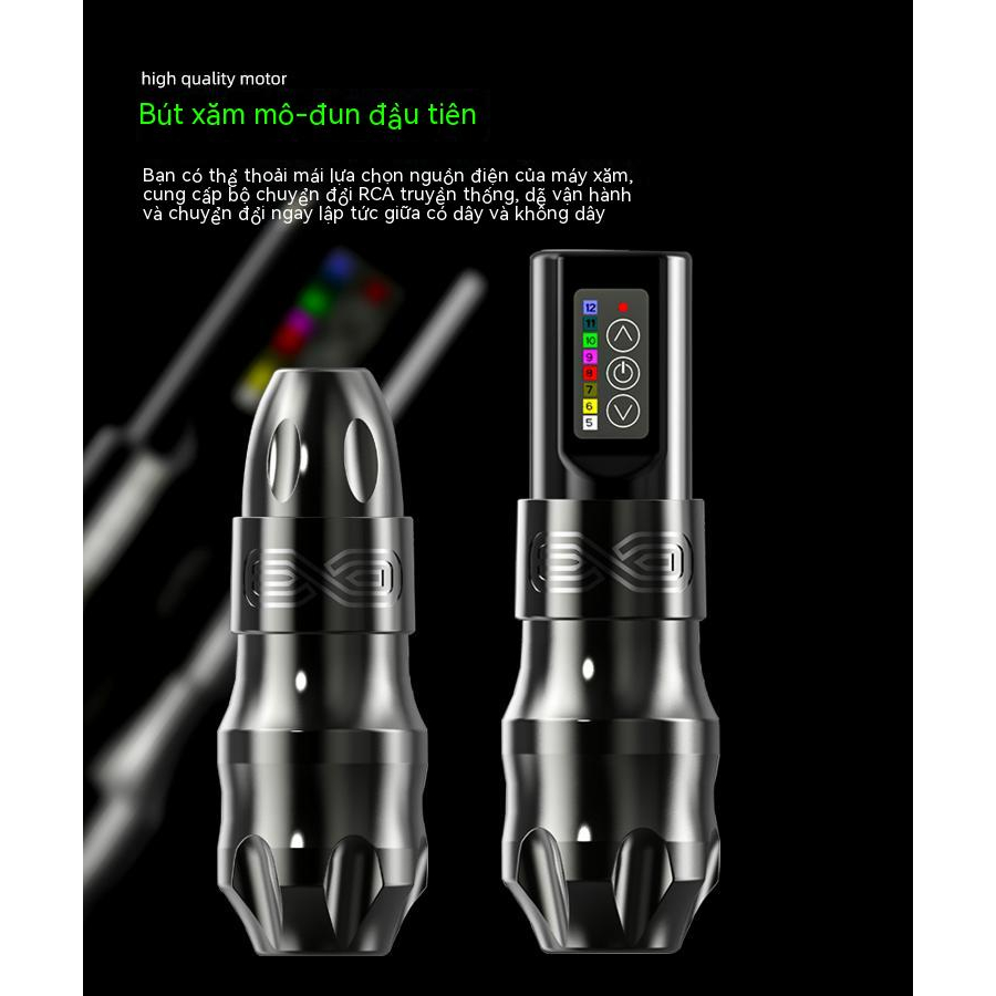 XNET EXO Máy xăm không dây chuyên nghiệp xnet exo pen rotaty động cơ không lõi mạnh mẽ với màn hình led kỹ thuật số cho nghệ sĩ xăm hình