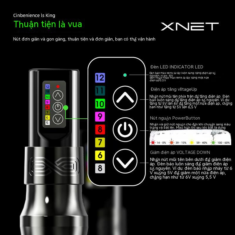 XNET EXO Máy xăm không dây chuyên nghiệp xnet exo pen rotaty động cơ không lõi mạnh mẽ với màn hình led kỹ thuật số cho nghệ sĩ xăm hình