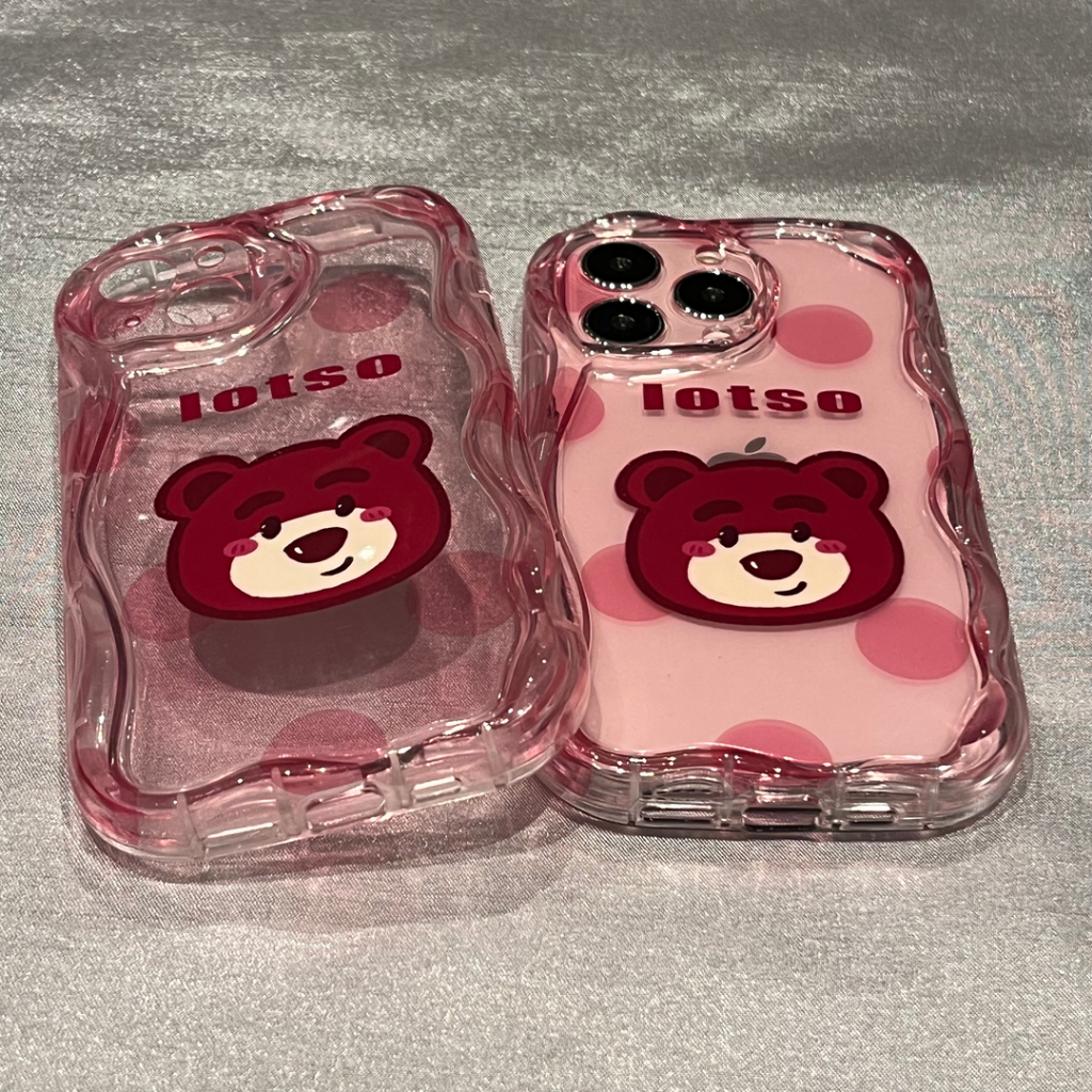 Ốp Điện Thoại Chống Sốc In Hình Gấu Và Dâu Tây Dễ Thương Cho iPhone 14promax 13 / 12 / 11Pro / 7 / 8plus xsmax / xr