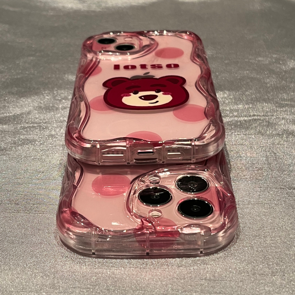 Ốp Điện Thoại Chống Sốc In Hình Gấu Và Dâu Tây Dễ Thương Cho iPhone 14promax 13 / 12 / 11Pro / 7 / 8plus xsmax / xr