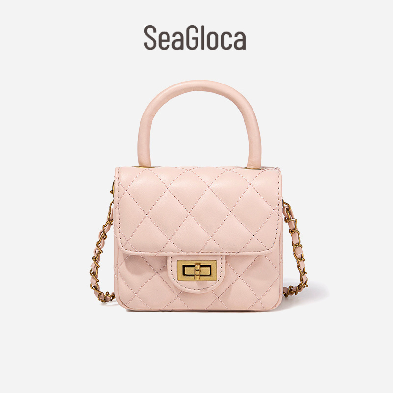Túi đeo chéo Seagloca bằng da PU dây đeo dạng chuỗi xích thời trang cho nữ