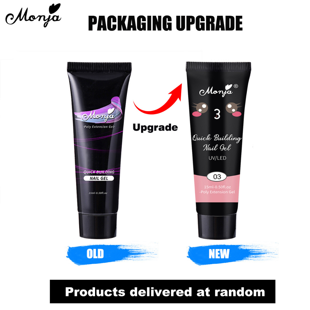 Set 5 dụng cụ làm móng MONJA nước đắp gel UV acrylic/ khuôn móng/ cọ hai đầu/ gel đắp móng nhanh/ 10 mẫu tùy chọn