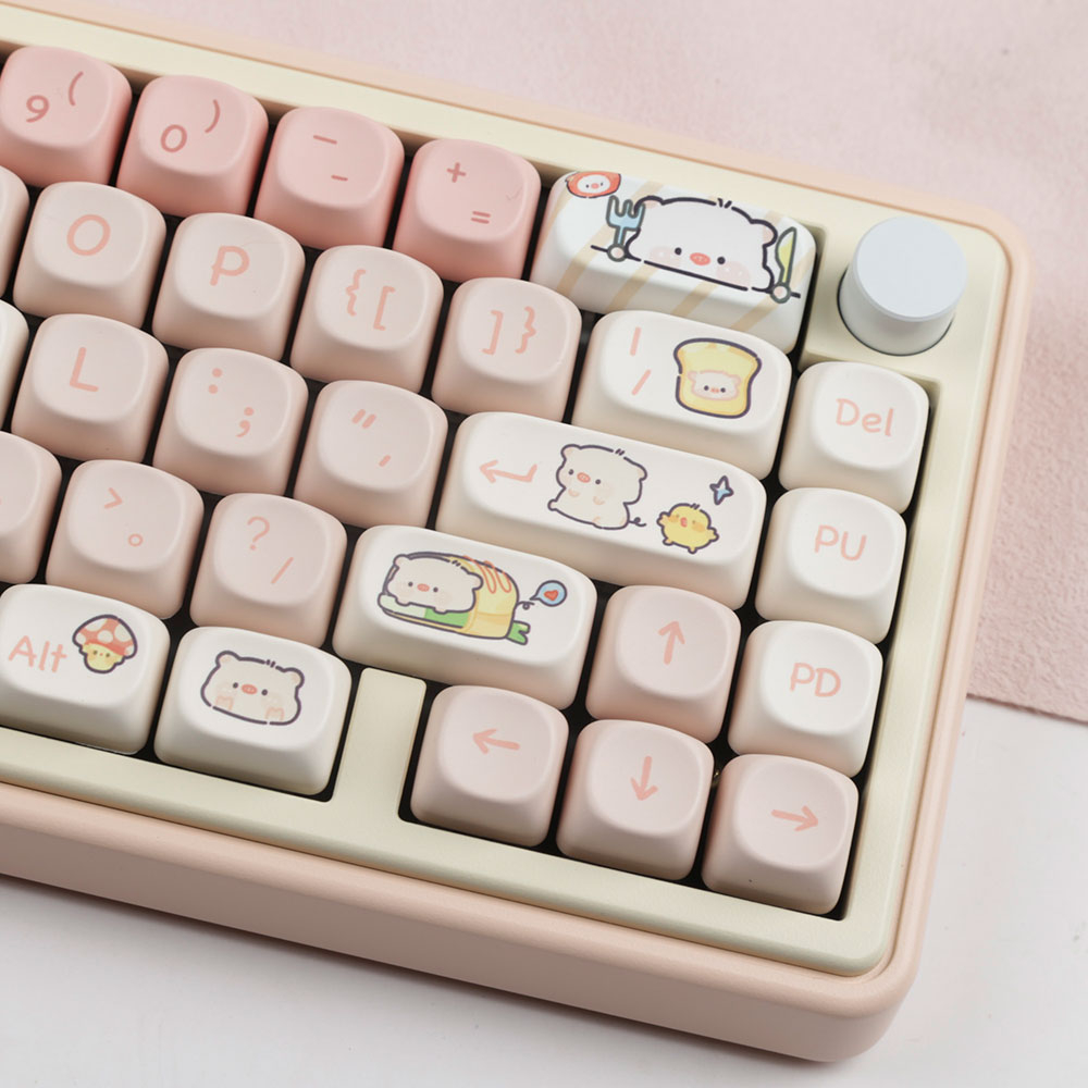 Pink piglet keycaps moa profile dye-sublimation pbt keycap 140keys