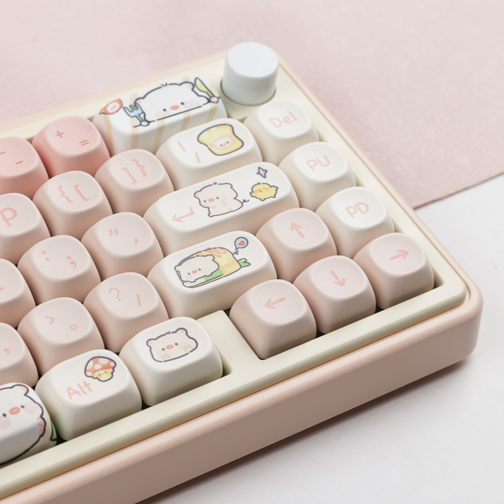 Pink piglet keycaps moa profile dye-sublimation pbt keycap 140keys