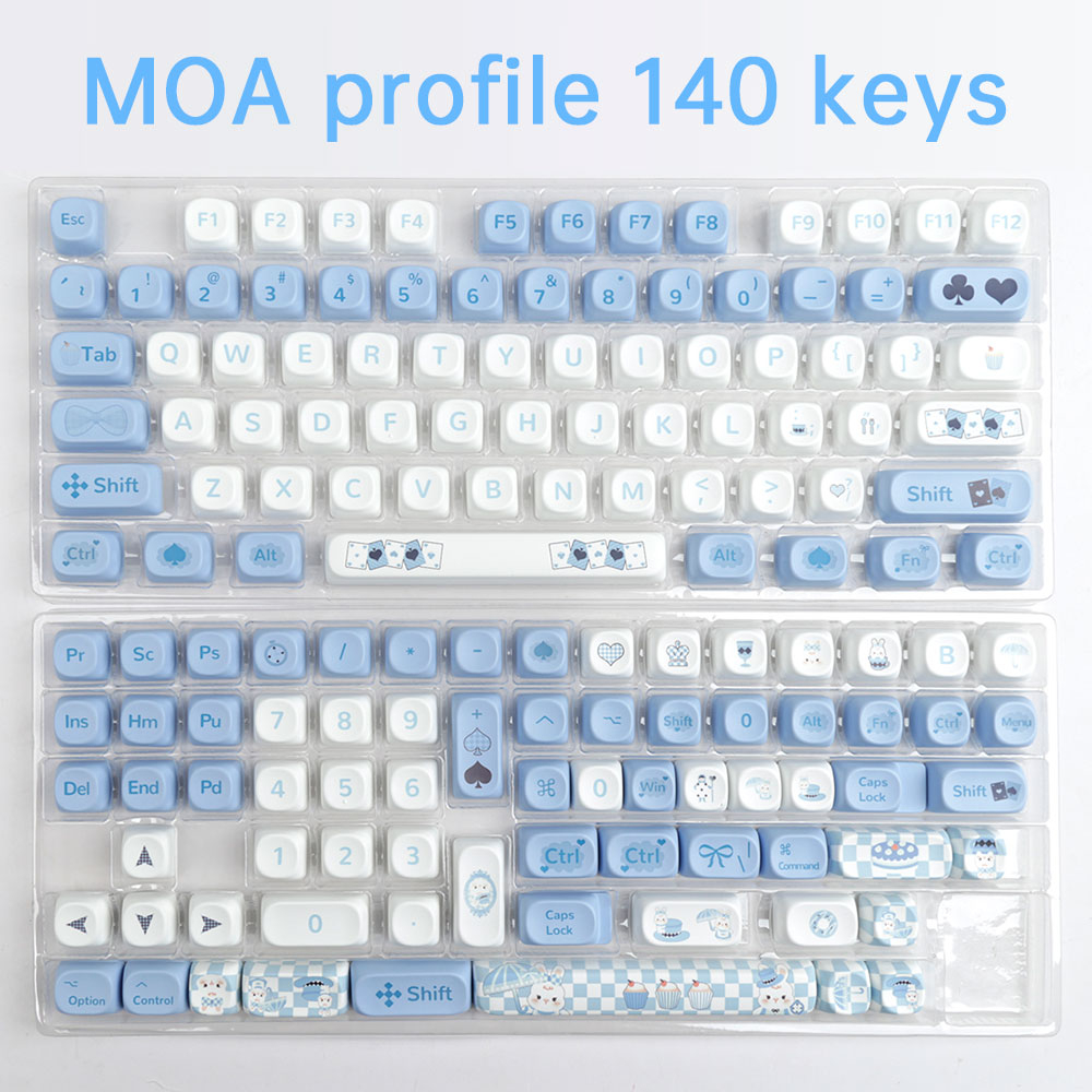 Alice keycaps moa profile dye-sublimation pbt keycap 140keys