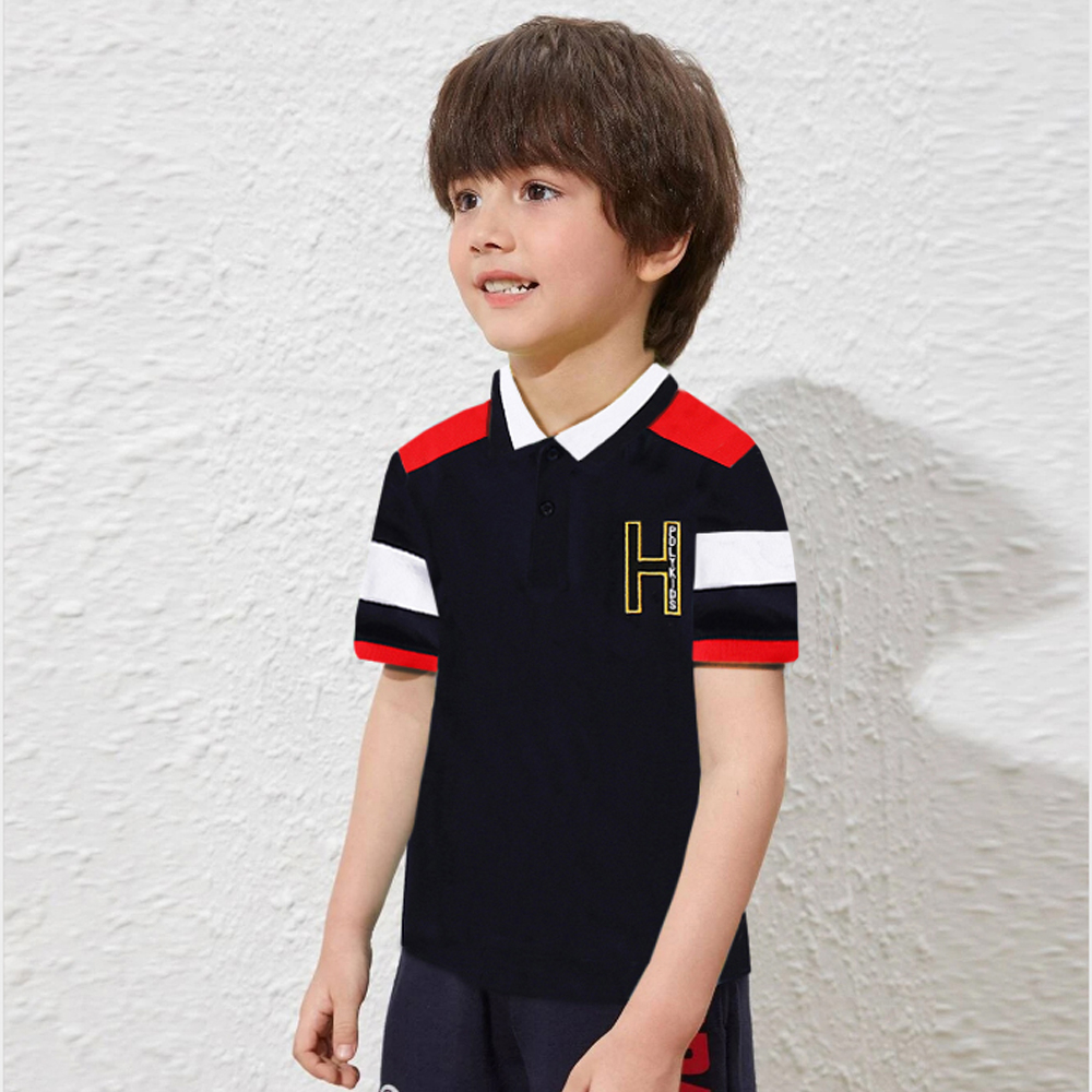 Quần áo trẻ em bé trai t áo sơ mi ve áo ngắn tay bé trai cotton áo sơ mi polo thời trang mới trẻ em mặc mùa hè