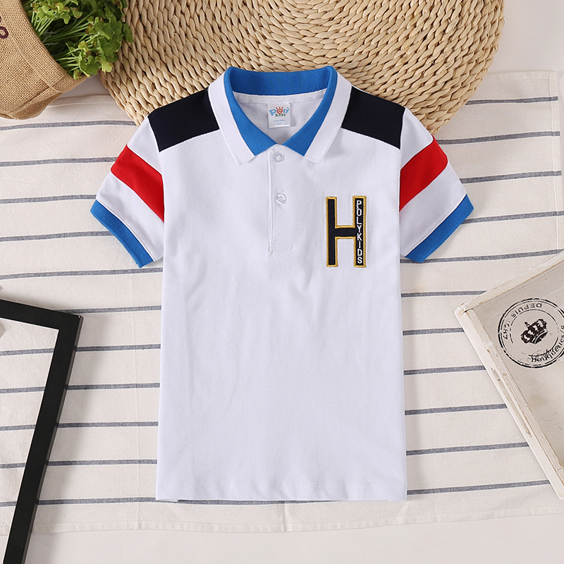 Quần áo trẻ em bé trai t áo sơ mi ve áo ngắn tay bé trai cotton áo sơ mi polo thời trang mới trẻ em mặc mùa hè