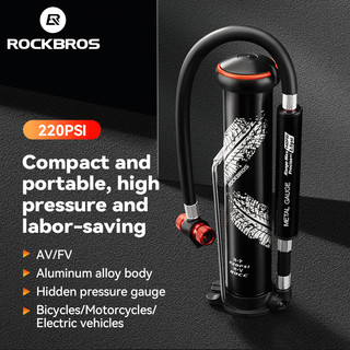 [Mã CLS2403F giảm 30k đơn 150k] Bơm Xe Đạp / Bóng Rổ Áp Suất Cao Bằng Hợp Kim Nhôm ROCKBROS 220 PSI