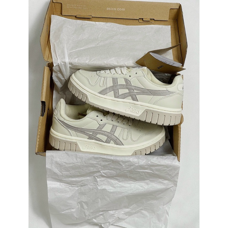 Giày asics court mz cream black gum full box