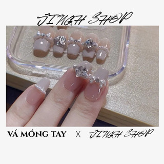 Hạt ngọc trai đính móng tay lấp lánh