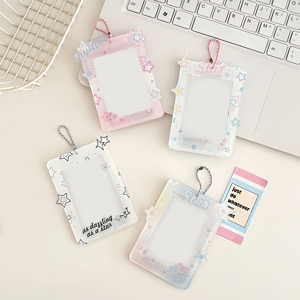 Bộ sưu tập sở thích sao ngọt ngào và mát mẻ acrylic trắng theo chủ đề thần tượng hình ảnh hiển thị ảnh hộp acrylic phim hoạt hình ngọt ngào dễ thương