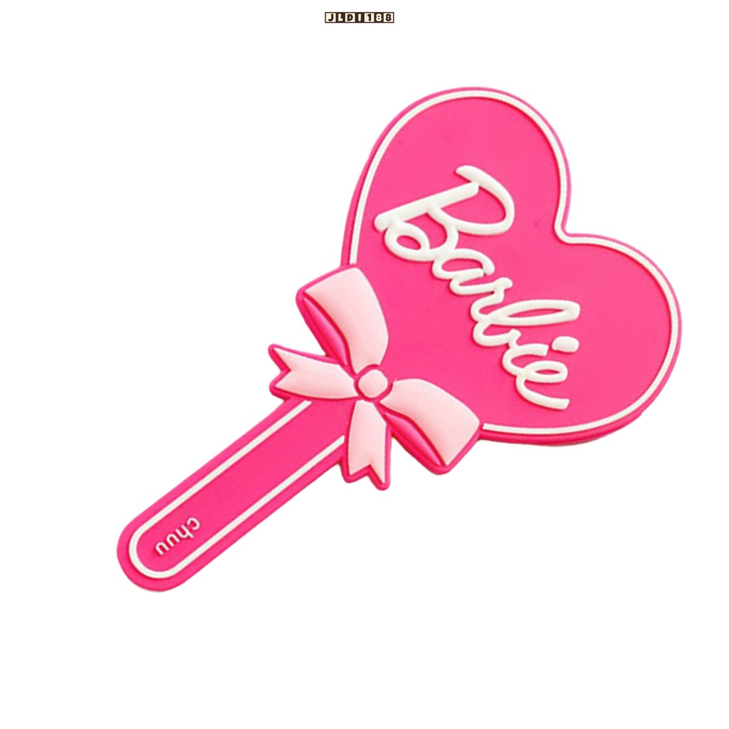 Barbie gương cầm tay dòng barbie dễ thương màu hồng hình trái tim gương cầm tay phim hoạt hình nhập vai thư gương trang điểm cầm tay