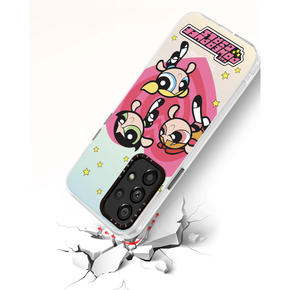 Casetify chính thức chính thức powerpuff girls vỏ chống sốc samsung galaxy a53 a73 a33 a23 a13 a72 a52 a32 a22 a22s a12 5g 4g vỏ bảo vệ máy ảnh silicone soft phone cove