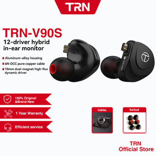 Tai nghe thể thao TRN V90S 5BA+1DD bằng kim loại âm thanh Hybrid HIFI Bass giảm tiếng ồn