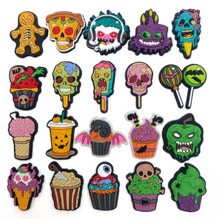 1 cái halloween bánh thức ăn vui nhộn Croc JIBZ charms sandals mặt dây chuyền nút ban đầu giày clog ghim quà tặng cho bé trai thanh thiếu niên