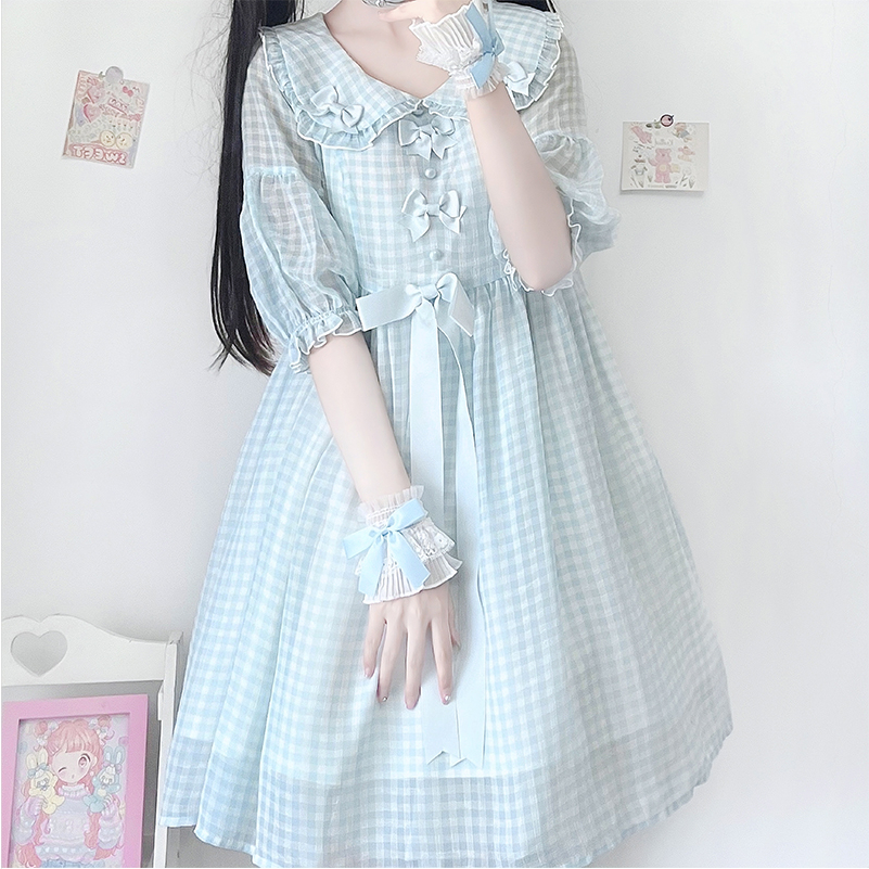 Lolita cổ tay găng tay trang trí nơ dễ thương cổ tay tay áo ren tay áo nữsuper fairy jk găng tay cos cổ tay cuff