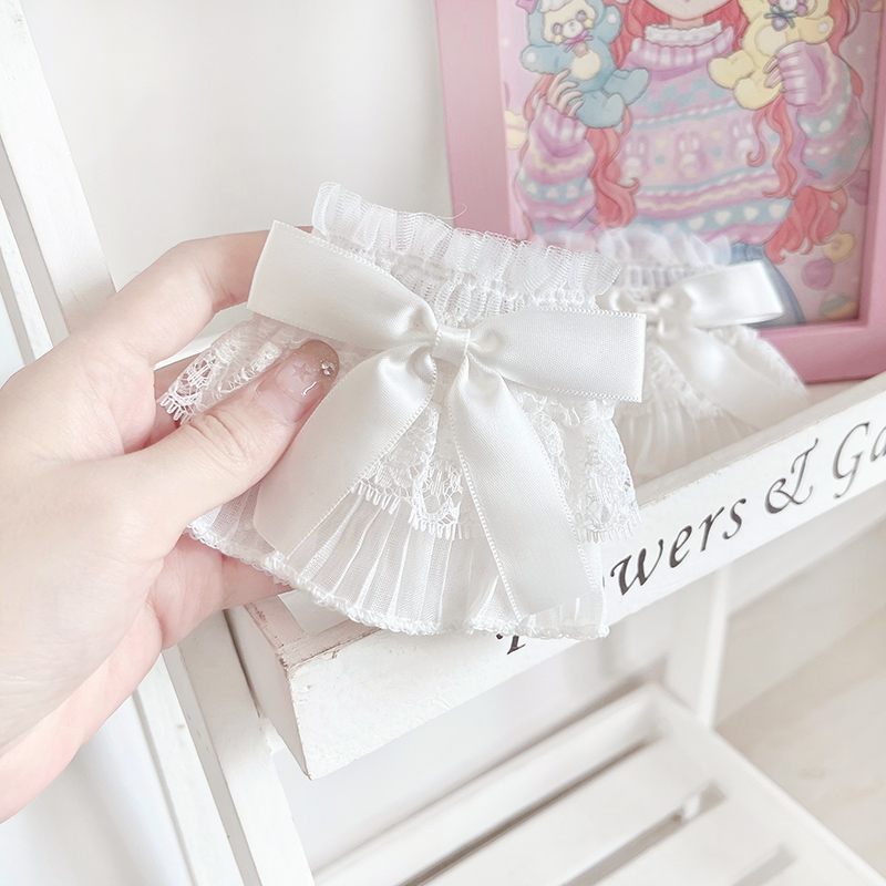 Lolita cổ tay găng tay trang trí nơ dễ thương cổ tay tay áo ren tay áo nữsuper fairy jk găng tay cos cổ tay cuff