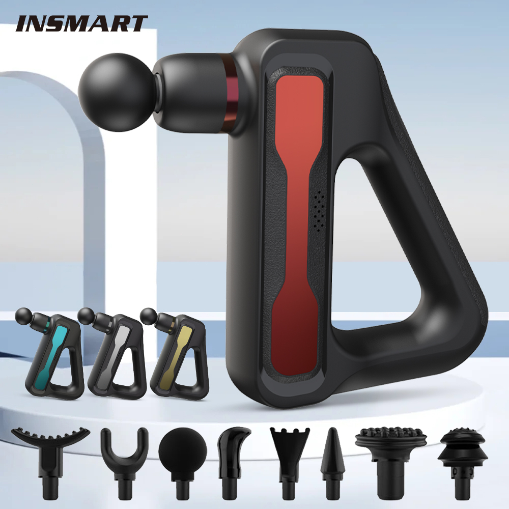 INSMART 32 chế độ 8 đầu máy massage cầm tay Chế độ im lặng giảm tiếng ồn Máy Massage Cầm Tay Mini Màn hình hiển thị LCD súng massage cầm tay