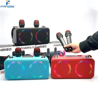 Loa bluetooth mini di động bluetooth không dây micrô kép loa karaoke bộ khuếch đại âm thanh nổi 3d