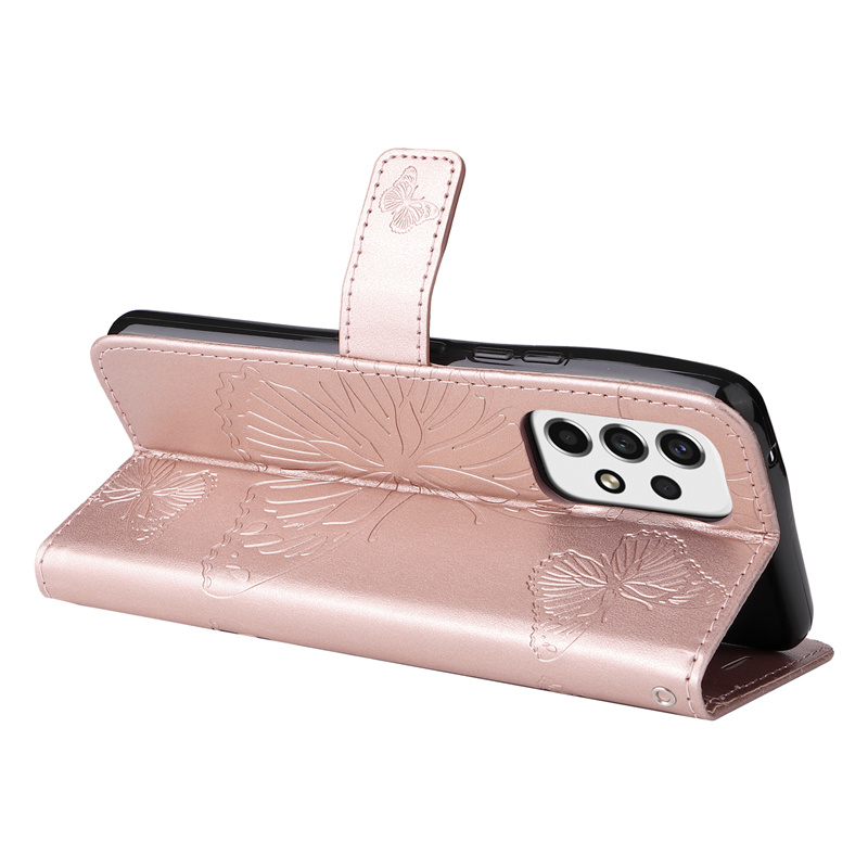 Vỏ sang trọng cho samsung galaxy a53 5g a33 5g a52 a72 5g a52s a02s a03s a73 5g a52 4g a72 4g retro butterfly wallet card khe cắm da mềm flip skin protect stand cover case