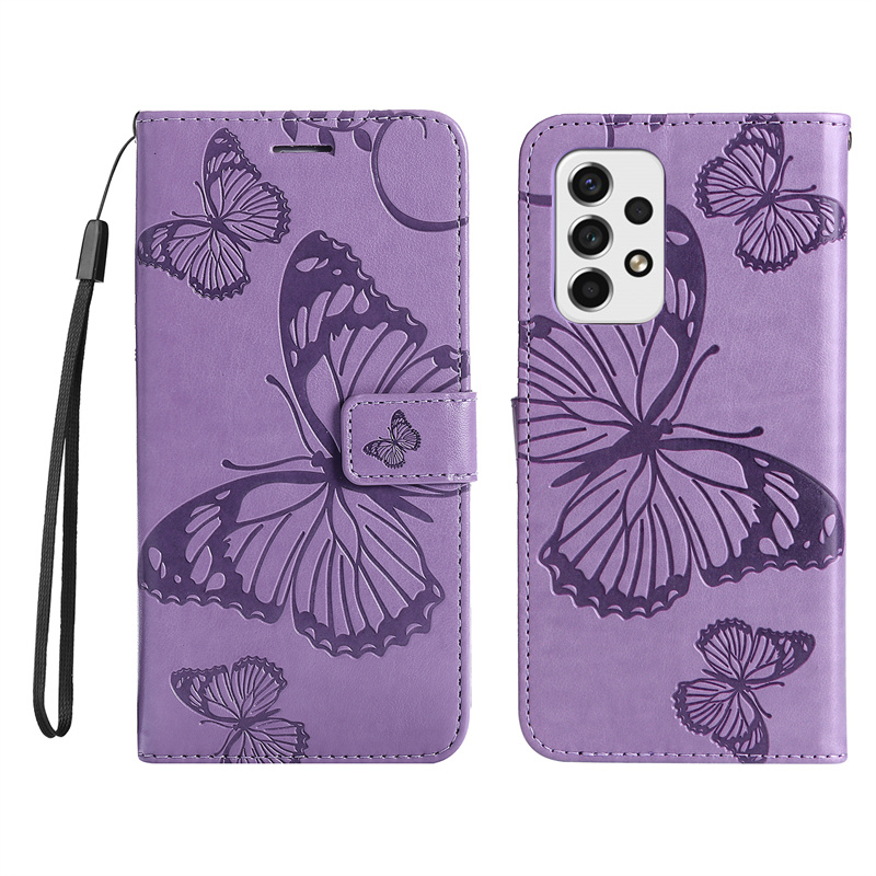 Vỏ sang trọng cho samsung galaxy a53 5g a33 5g a52 a72 5g a52s a02s a03s a73 5g a52 4g a72 4g retro butterfly wallet card khe cắm da mềm flip skin protect stand cover case