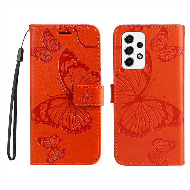 Vỏ sang trọng cho samsung galaxy a53 5g a33 5g a52 a72 5g a52s a02s a03s a73 5g a52 4g a72 4g retro butterfly wallet card khe cắm da mềm flip skin protect stand cover case