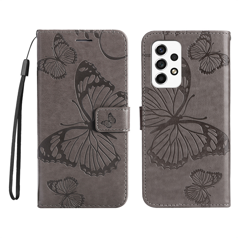 Vỏ sang trọng cho samsung galaxy a53 5g a33 5g a52 a72 5g a52s a02s a03s a73 5g a52 4g a72 4g retro butterfly wallet card khe cắm da mềm flip skin protect stand cover case