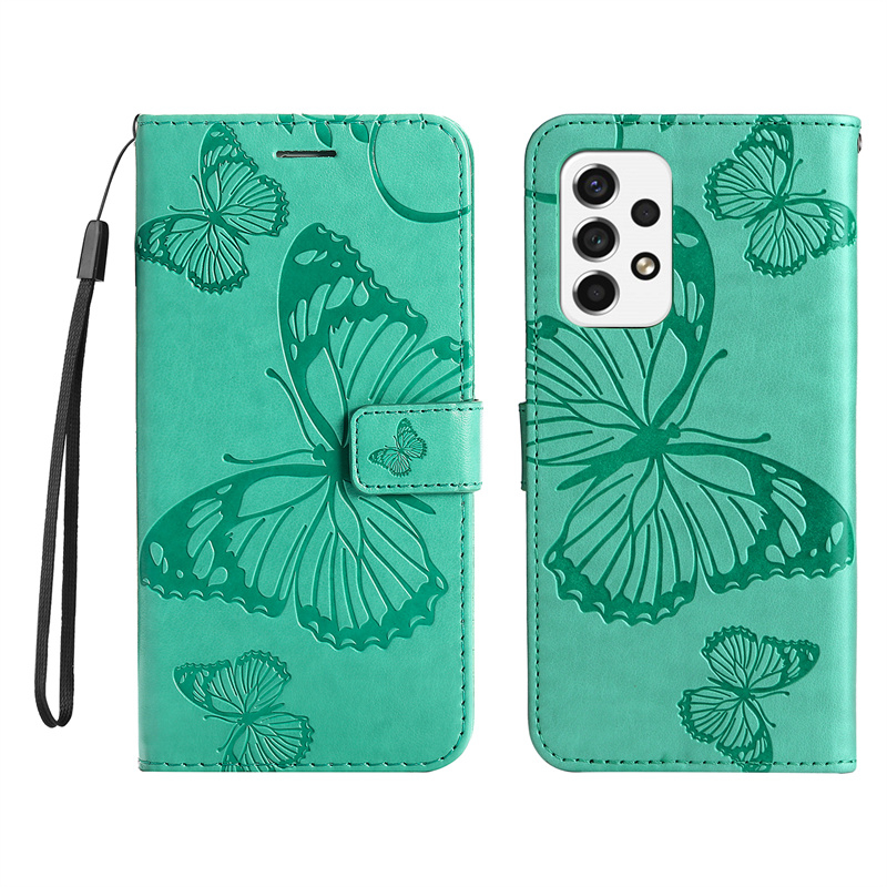Vỏ sang trọng cho samsung galaxy a53 5g a33 5g a52 a72 5g a52s a02s a03s a73 5g a52 4g a72 4g retro butterfly wallet card khe cắm da mềm flip skin protect stand cover case
