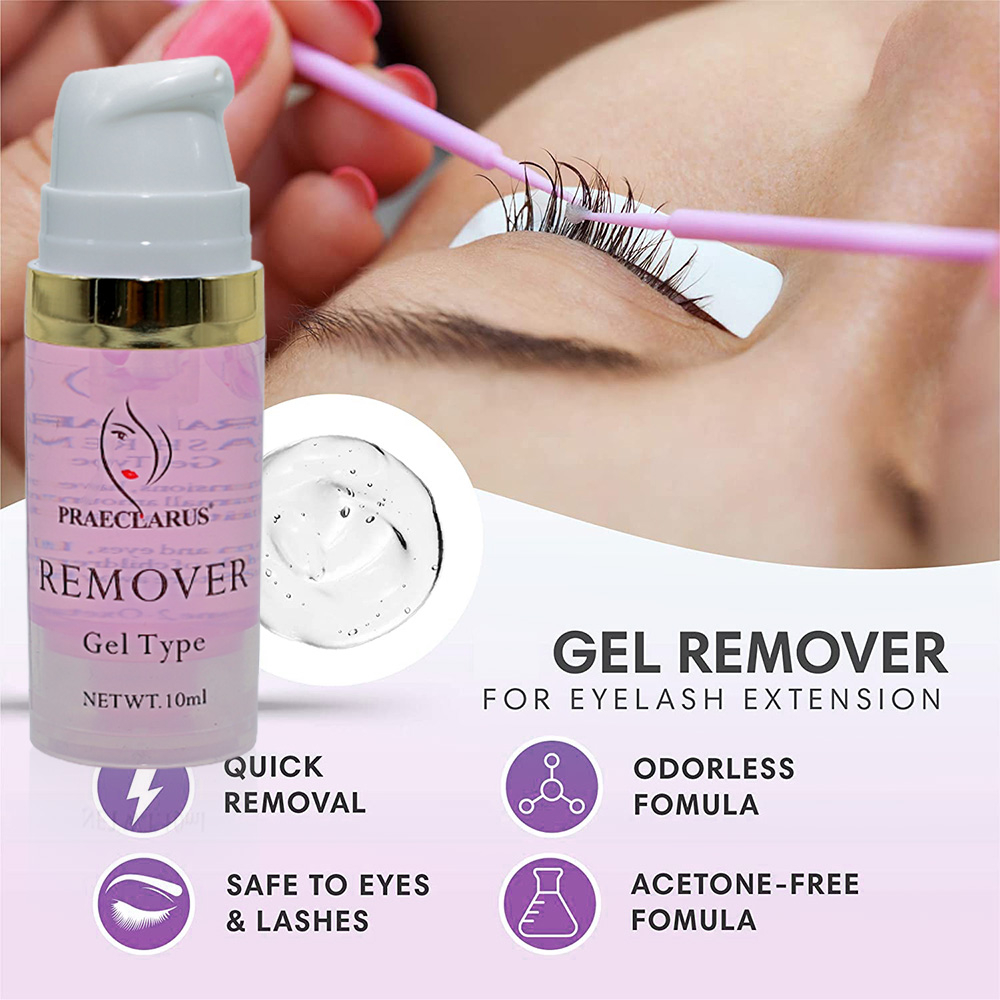 Praeclarus gel remover eyelash extension gel trong suốt remover extruded spray-head  fresh odorless glue gel remover dụng cụ trang điểm