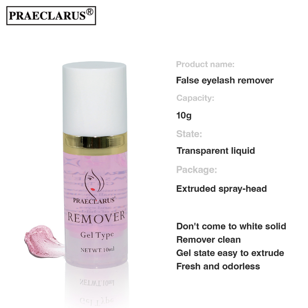 Praeclarus gel remover eyelash extension gel trong suốt remover extruded spray-head  fresh odorless glue gel remover dụng cụ trang điểm