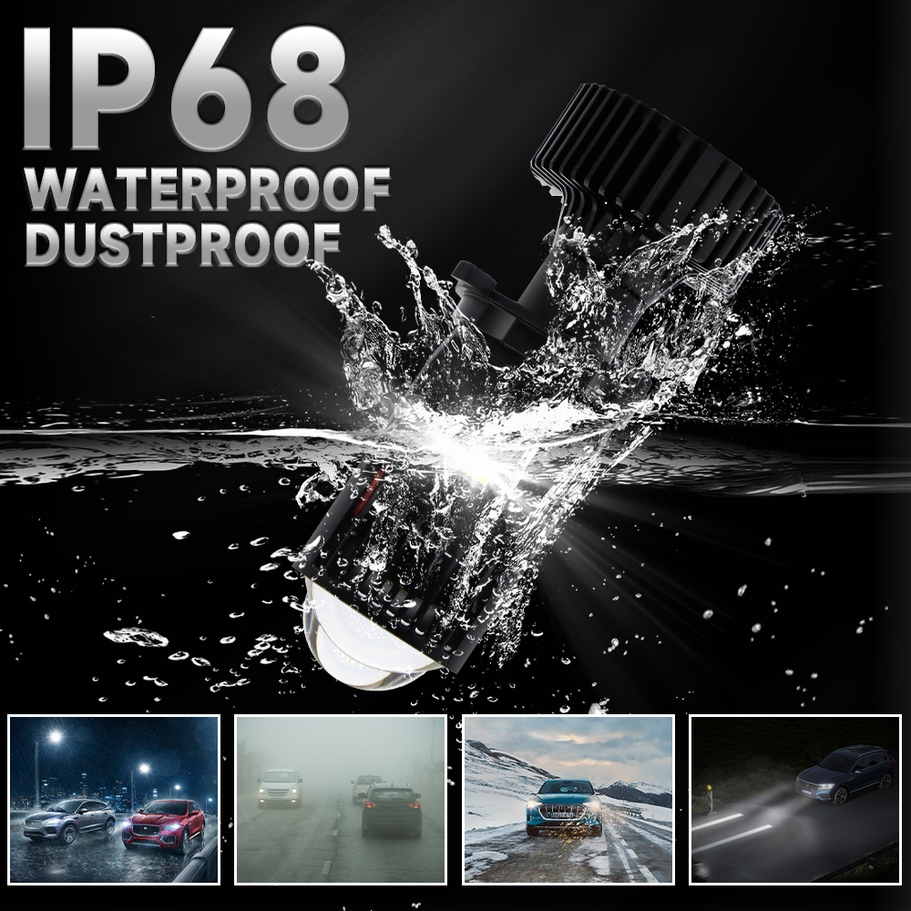 Ống kính máy chiếu led 110w 30000lm h4 đèn pha ô tô 9003 bóng đèn pha hi / lo beam quạt turbo 12v 24v đèn phụ kiện ô tô canbus