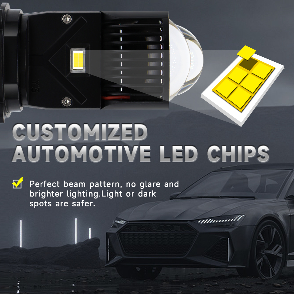 Ống kính máy chiếu led 110w 30000lm h4 đèn pha ô tô 9003 bóng đèn pha hi / lo beam quạt turbo 12v 24v đèn phụ kiện ô tô canbus