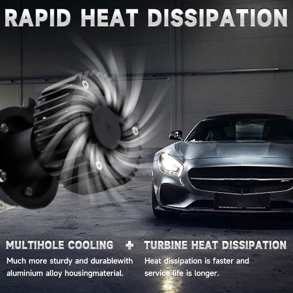 Ống kính máy chiếu led 110w 30000lm h4 đèn pha ô tô 9003 bóng đèn pha hi / lo beam quạt turbo 12v 24v đèn phụ kiện ô tô canbus