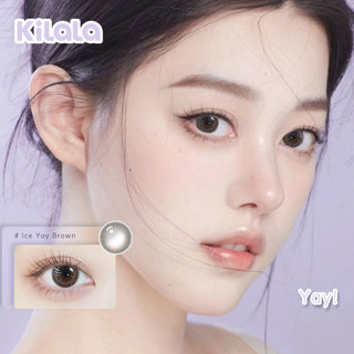 Kính áp tròng Kilala màu nâu Ice Yay Brown và màu xám Yay Stone Grey lens cận 1 tháng DIA 14.2mm có độ (0-8) 1 cặp