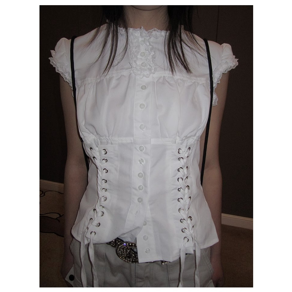 Áo Sơ Mi Cột Dây Eo Phong Cách Ngọt Ngào Dễ Phối Đồ Cho Nữ