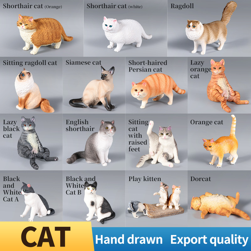 Mô phỏng mô hình mèo cưng dễ thương hình hành động xiêm sphynx ba tư bức tượng nhỏ trang trí nhà đáng yêu đồ chơi giáo dục trẻ em