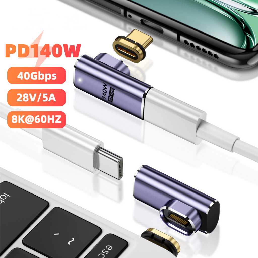 140w usb4.0 40gbps thunderbolt3 magnetic type-c otg usb c sang usb-c cáp chuyển đổi nam châm sạc nhanh 8k @ 60hz bộ chuyển đổi usb loại c