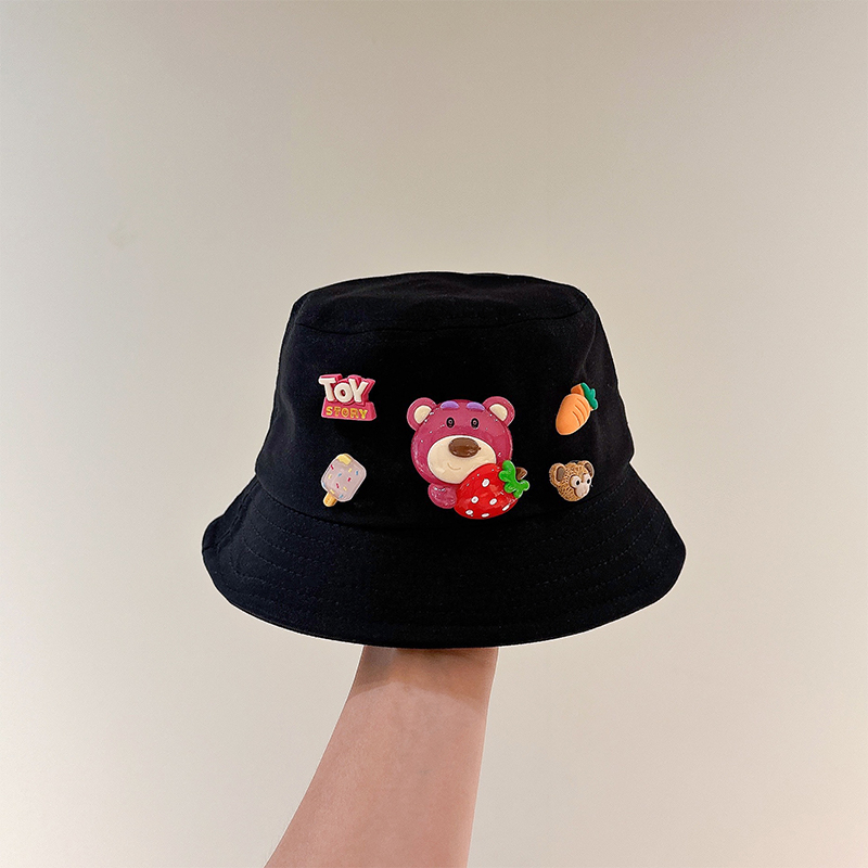 Mũ Tai Bèo Chống Nắng Họa Tiết Gấu Và Dâu Tây Hoạt Hình Siêu Dễ Thương Thời Trang Xuân Thu Cho Bé Gái