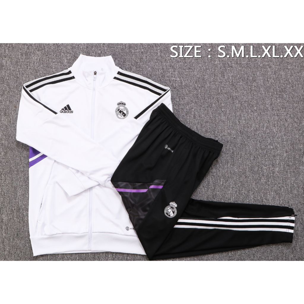 2022/23 real madrid áo khoác bóng đá dài tay huấn luyện mặc chất lượng hàng đầu 1: 1 | Áo Thun Bóng Đá Thiết Kế Năng Động Trẻ Trung