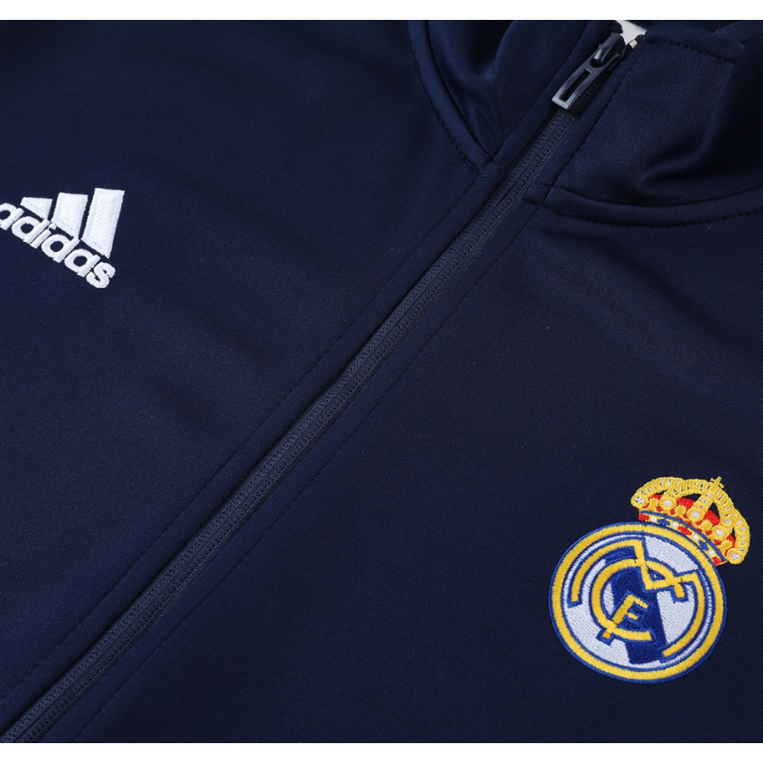 2023-24 RM Real Madrid blue two-tone classic long sleeves soccer jacket tracksuit training mặc chất lượng hàng đầu a | Áo Thun Bóng Đá Thiết Kế Năng Động Trẻ Trung