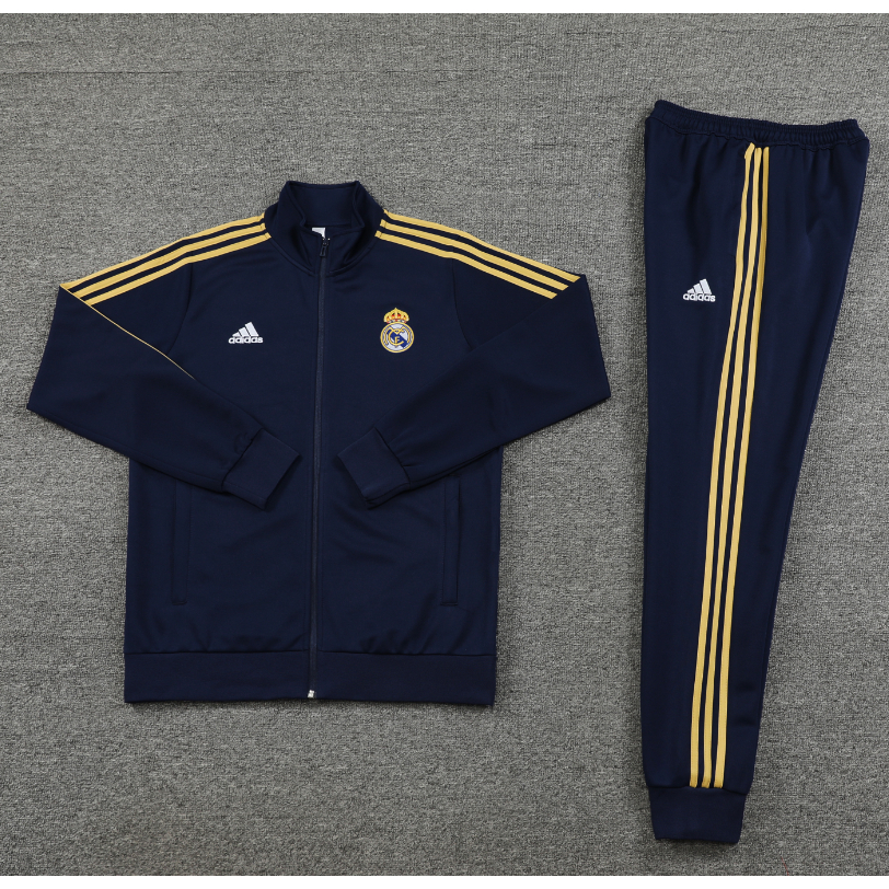 2023-24 RM Real Madrid blue two-tone classic long sleeves soccer jacket tracksuit training mặc chất lượng hàng đầu a | Áo Thun Bóng Đá Thiết Kế Năng Động Trẻ Trung