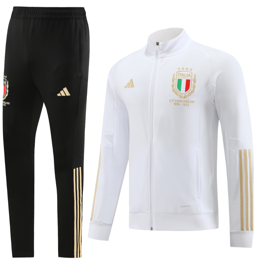 Ready stock 23-24 Italy trắng dài tay áo bóng đá áo khoác đen tracksuit đào tạo mặc chất lượng hàng đầu a