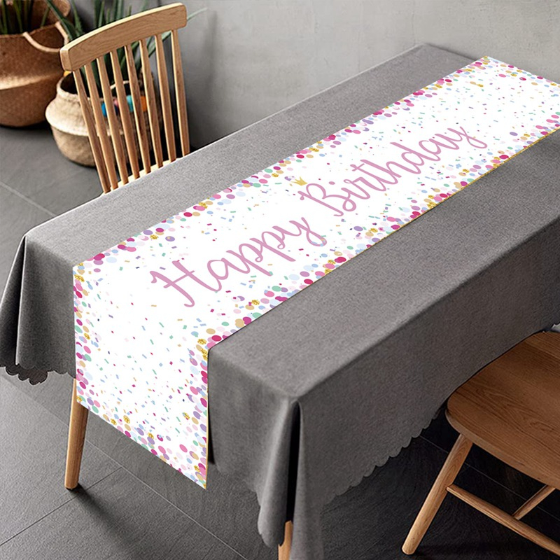 180 * 35cm sinh nhật polyester bàn á hậu bàn ăn nhà bếp nhà hàng bàn vải trong nhà trang trí ngoài trời chúc mừng sinh nhật trang trí nội thất