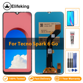 Original 6.52 "cho tecno spark 6 go ke5j ke5k / spark go 2020 ke5 màn hình hiển thị lcd cảm ứng lắp ráp cảm biến số hóa với các công cụ miễn phí