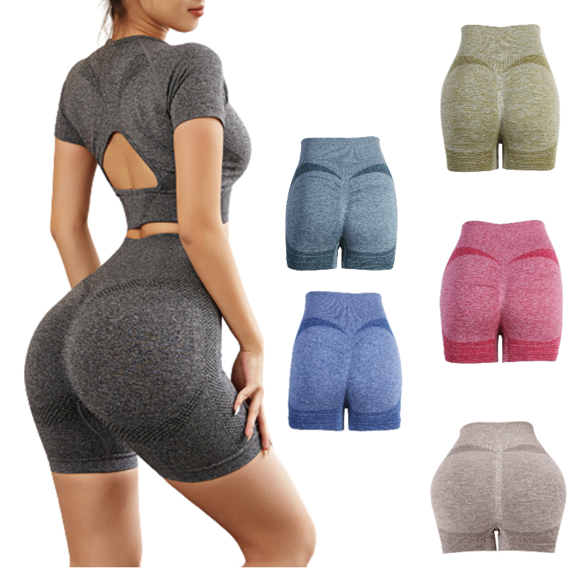 Quần short thể thao nữ slim fit yoga gym tập thể dục bó sát vừa vặn co giãn thoáng khí