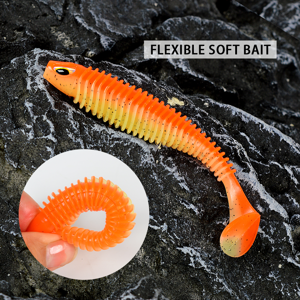 TL Mái Chèo Đuôi Mềm Mồi Câu Cá Silicone Mồi 6 Màu 5G/80Mm 8 Cái/gói, 10G/100Mm 5 Cái/gói Wobblers Leurre Souple Swimbait Câu Cá