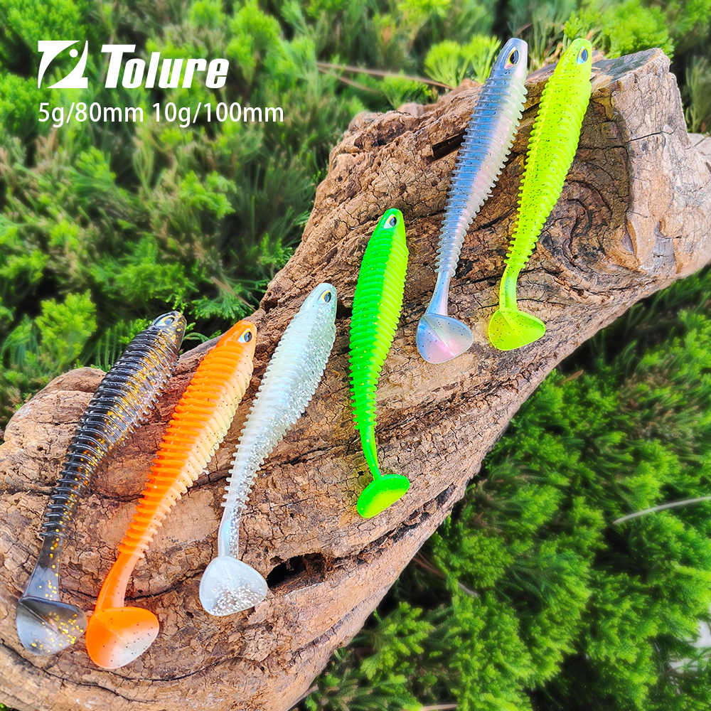 TL Mái Chèo Đuôi Mềm Mồi Câu Cá Silicone Mồi 6 Màu 5G/80Mm 8 Cái/gói, 10G/100Mm 5 Cái/gói Wobblers Leurre Souple Swimbait Câu Cá