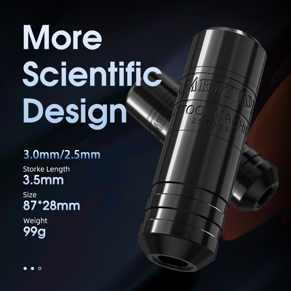 Ambition torped 28mm 2 bút xăm quay Bút xăm lông mày 2.5-3.0-3.5mm máy kuark không dây pin động cơ không chổi than mạnh mẽ với dây rca