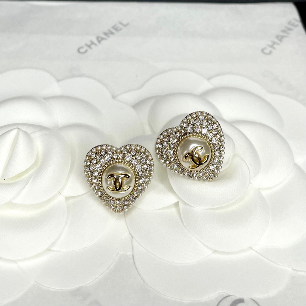 Thương hiệu thời trang 2023 bông tai đôi tình yêu kim cương đầy đủ cổ điển mới c